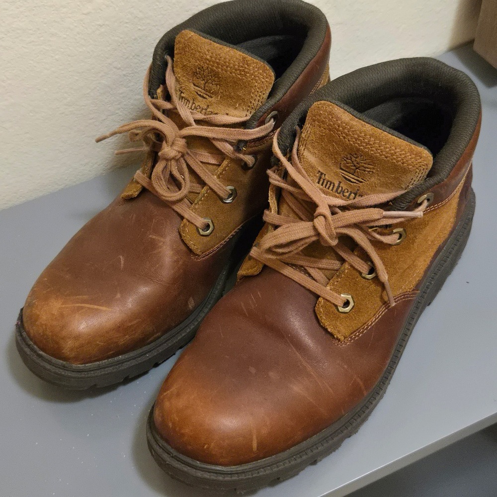 Timberland Boots Mens 7.5 Brown Leather Suede Ankle Chukka Hoverlite